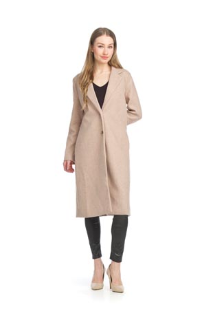 JT-13751 - Lapel Single Breasted Coat with Pockets - Colors: Black, Beige - Available Sizes:XS-XXL - Catalog Page:73 